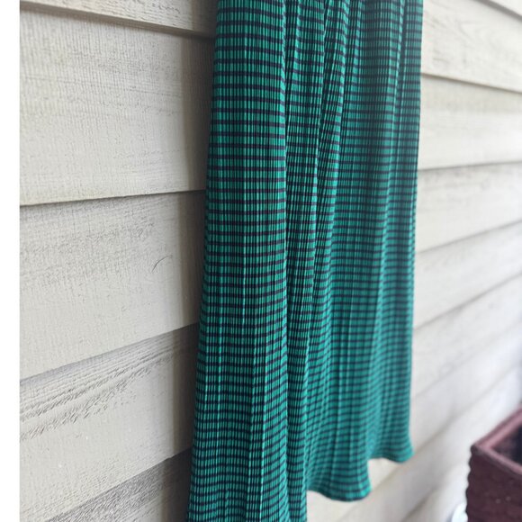 Draper James XL Green Stripe Pleated Midi Dress - Picture 7 of 9